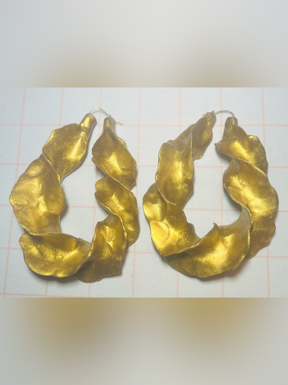 Gold Clay Hoop Earrings